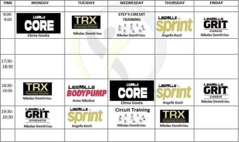 Schedule - Bodyfitness Gym Center